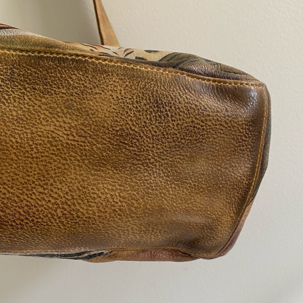 RARE Anuschka Hand-Painted Leopard Shoulder Bag - Picture 7 of 12
